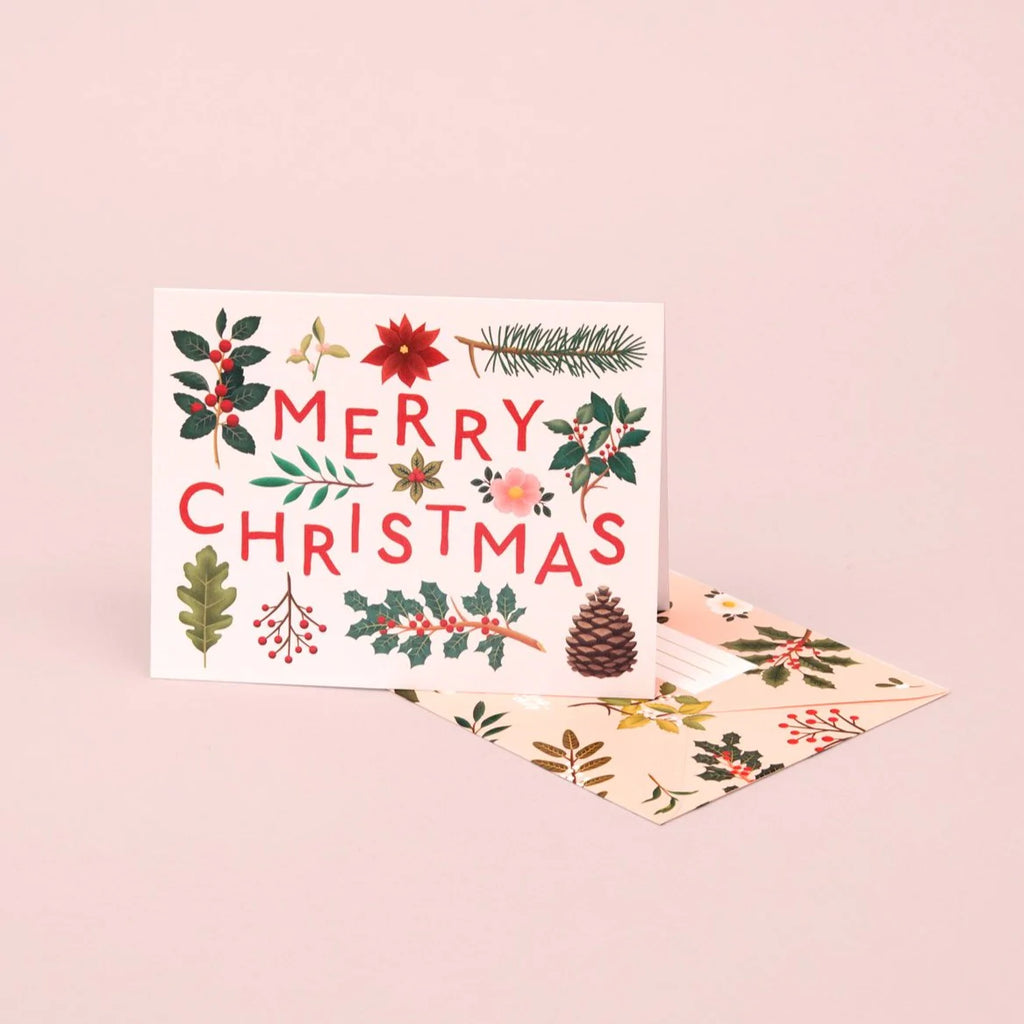 Holiday Plants Merry Christmas Card - Cream | Paper & Cards Studio