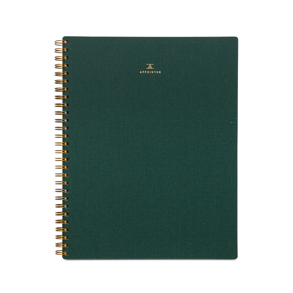 Appointed Notebook in Hunter Green, Lined/Grid/Blank | Paper & Cards Studio
