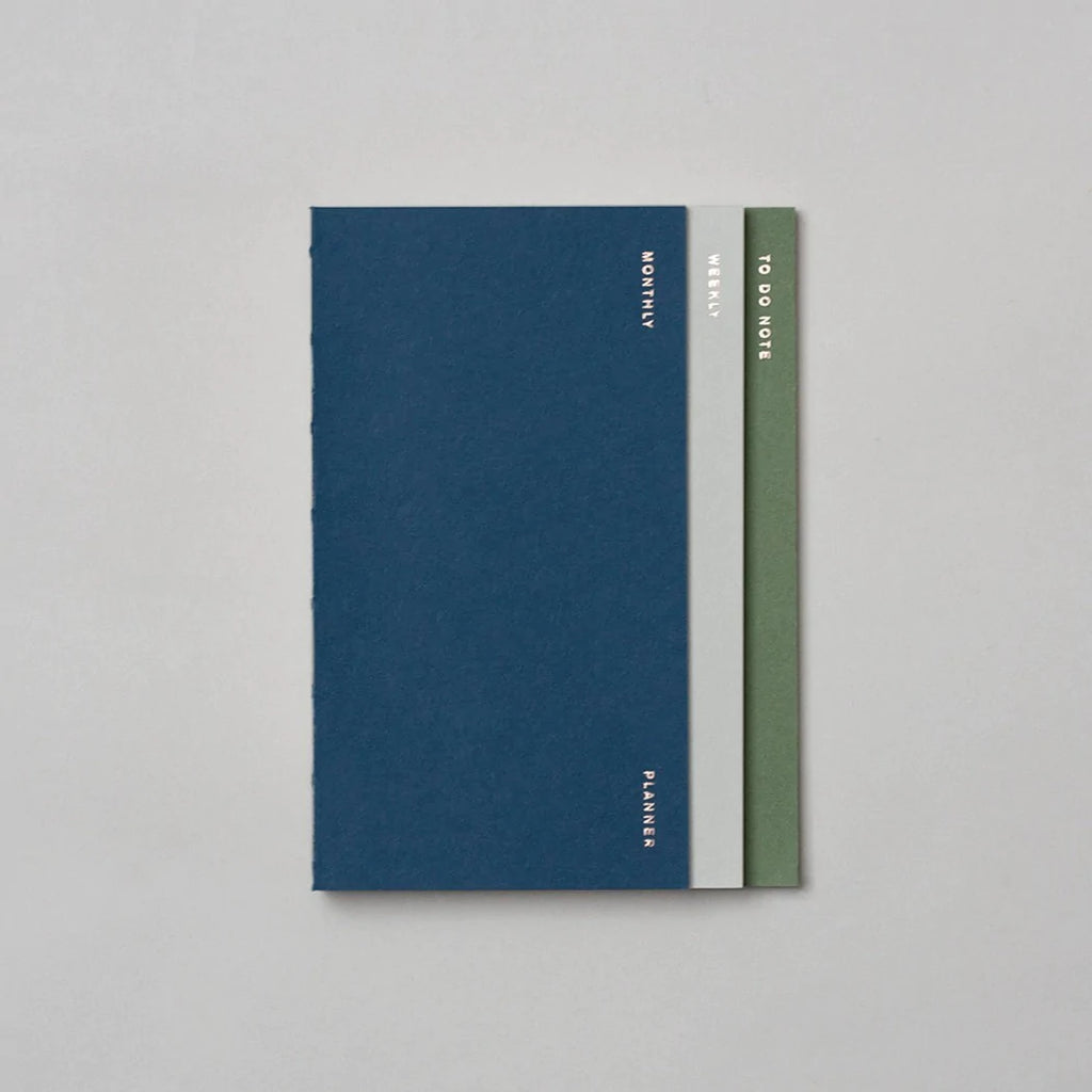 3 in 1 Planner Petite A6 - Blue - Monthly/Weekly/To Do Note
