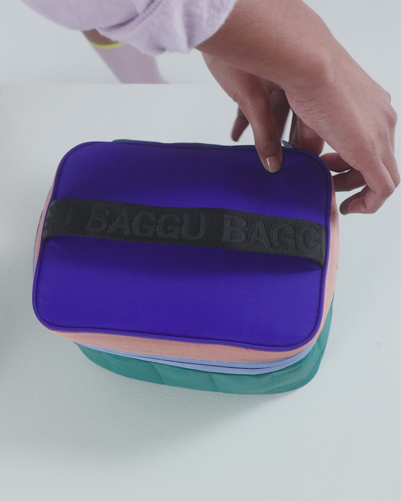 Baggu Puffy Lunch Bag - Mint Pixel Gingham