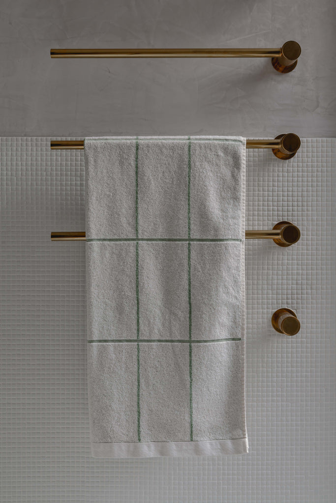 Bethell Bath Towel in Sage and Chalk | Baina | Garian Hong Kong Lifestyle Concept Store