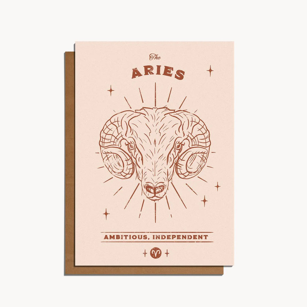 Aries Zodiac Sign Birthday Card | Paper & Cards Studio