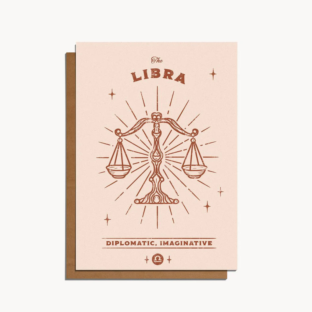 Libra Zodiac Sign Birthday Card | Paper & Cards Studio