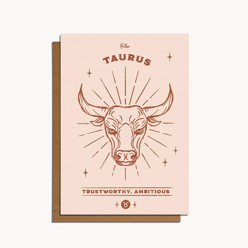 Taurus Sign Card Taurus Zodiac Sign Birthday Card