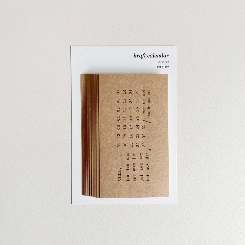Kraft Calendar Stickers | Paper & Cards Studio