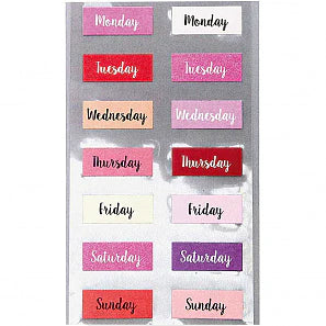 Pink Weekday Stickers | Paper & Cards Studio