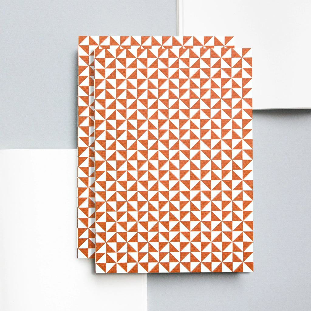 Medium Layflat Notebook, Kaffe Print in Brick Red | Ruled | Paper & Cards Studio