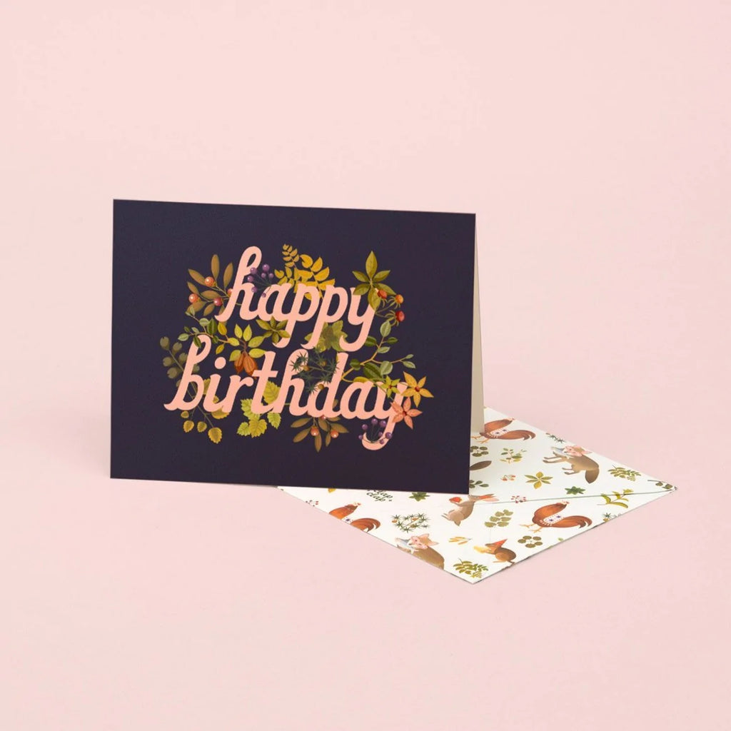 Botanic Birthday Card - Navy | Paper & Cards Studio