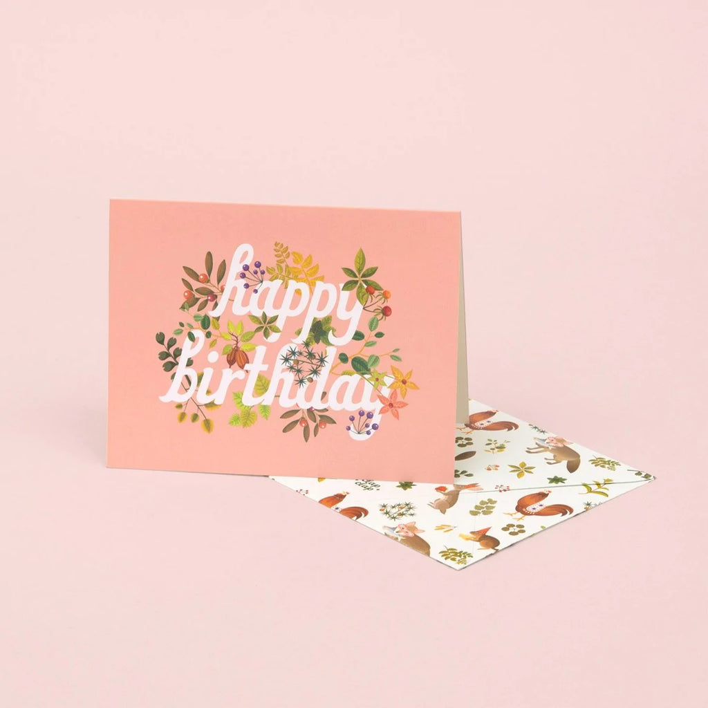 Botanic Birthday Card - Pink | Paper & Cards Studio