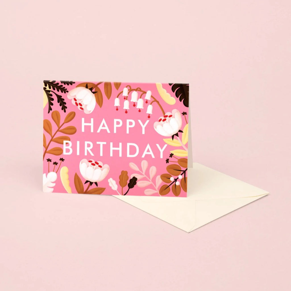 Forest Wildflowers Birthday Card - Fuscia | Paper & Cards Studio