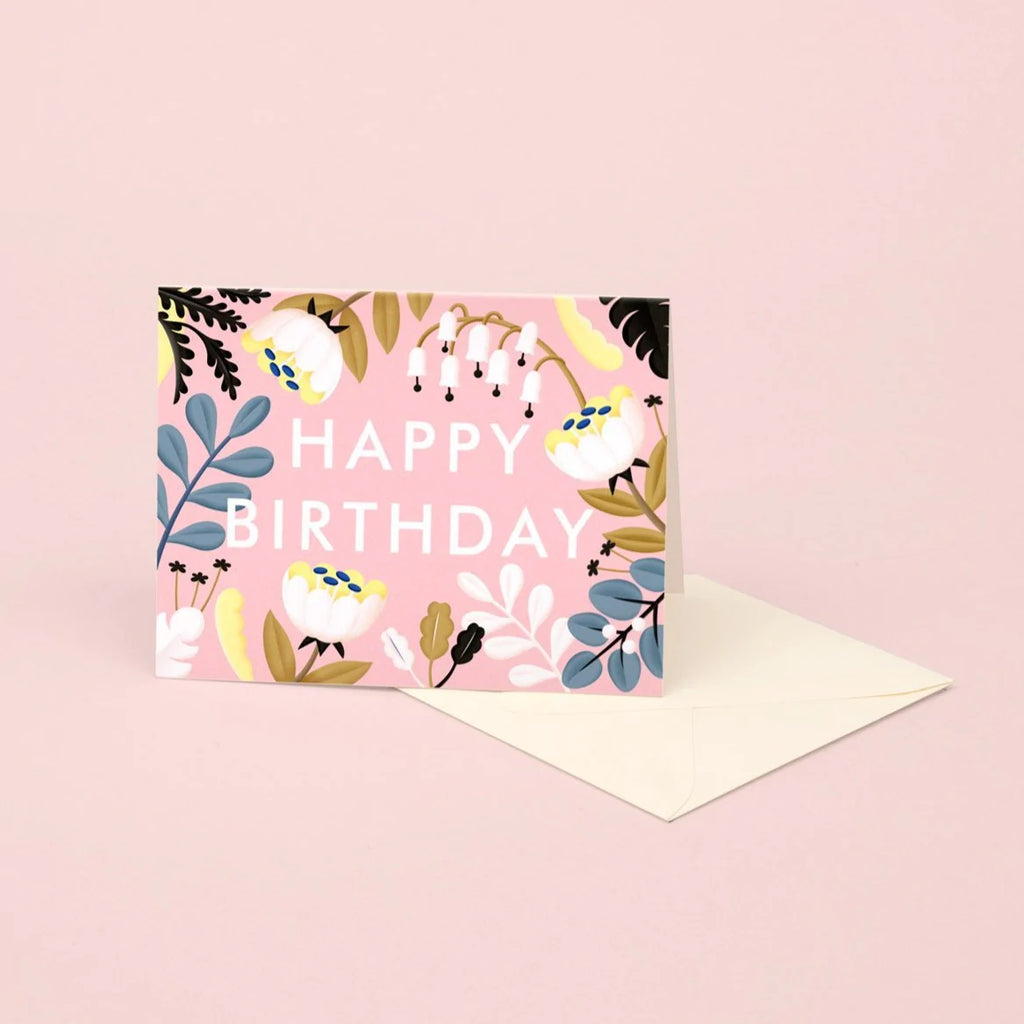 Forest Wildflowers Birthday Card - Blush | Paper & Cards Studio