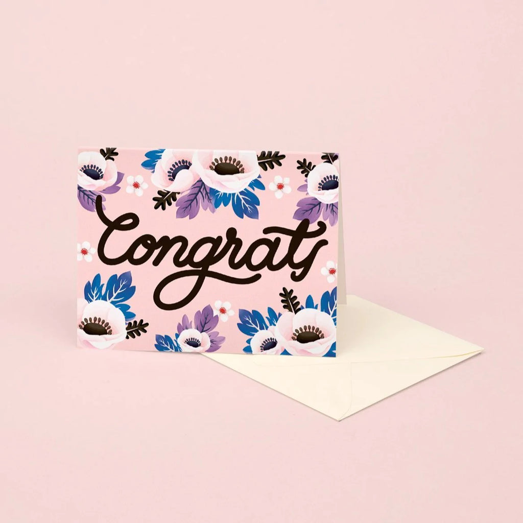 Pink Anemone Congrats Card | Paper & Cards Studio