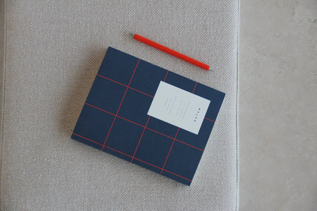 UMA Flat Lay Notebook - Medium, Dark Blue, Dot Grid | Paper & Cards Studio