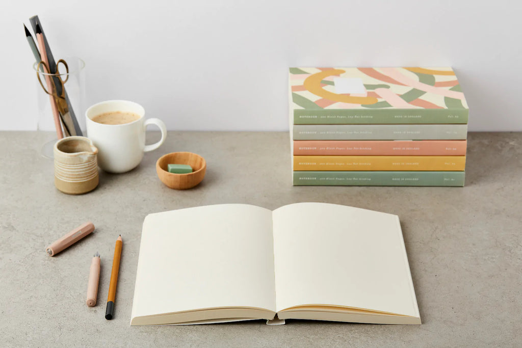 Grey Lay-Flat Notebook, Blank | Paper & Cards Studio
