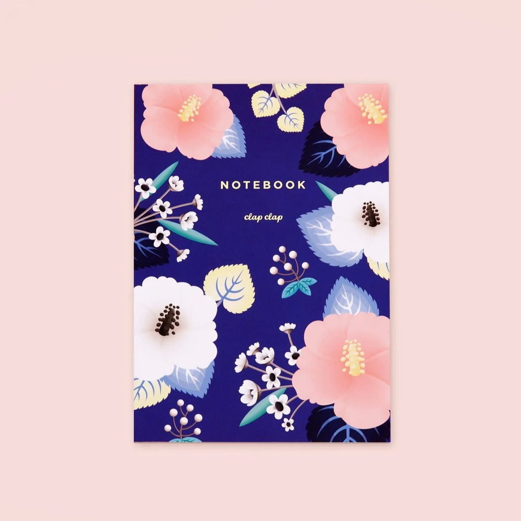 Hibiscus Notebook - Blue, Lined | Paper & Cards Studio