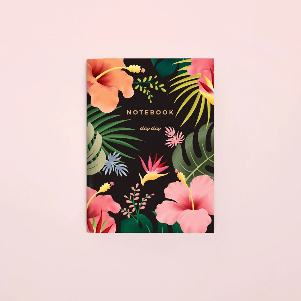 Hawaiian Pocket Notebook - Black, Blank | Paper & Cards Studio