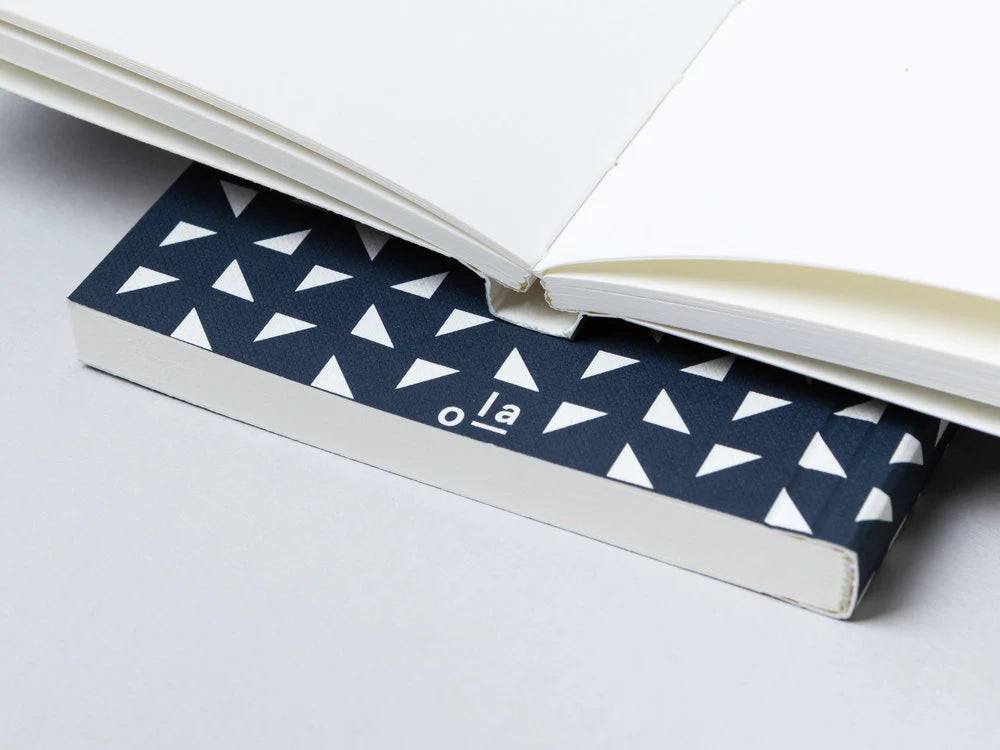 Pocket Layflat Notebook, Massi Print in Navy | Plain | Paper & Cards Studio