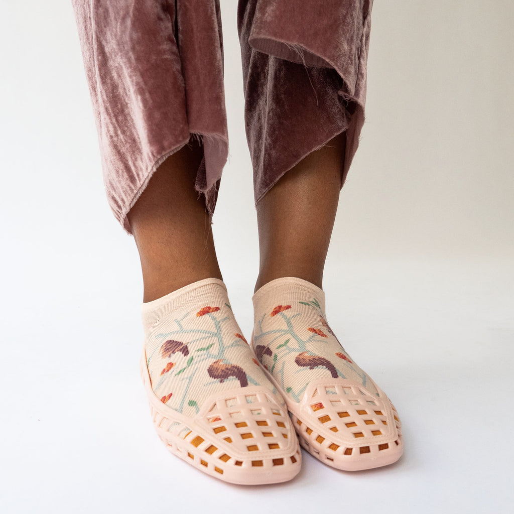 Bonne Maison Ankle Socks Rosebud Pink Birds | Garian Hong Kong Lifestyle Concept Store
