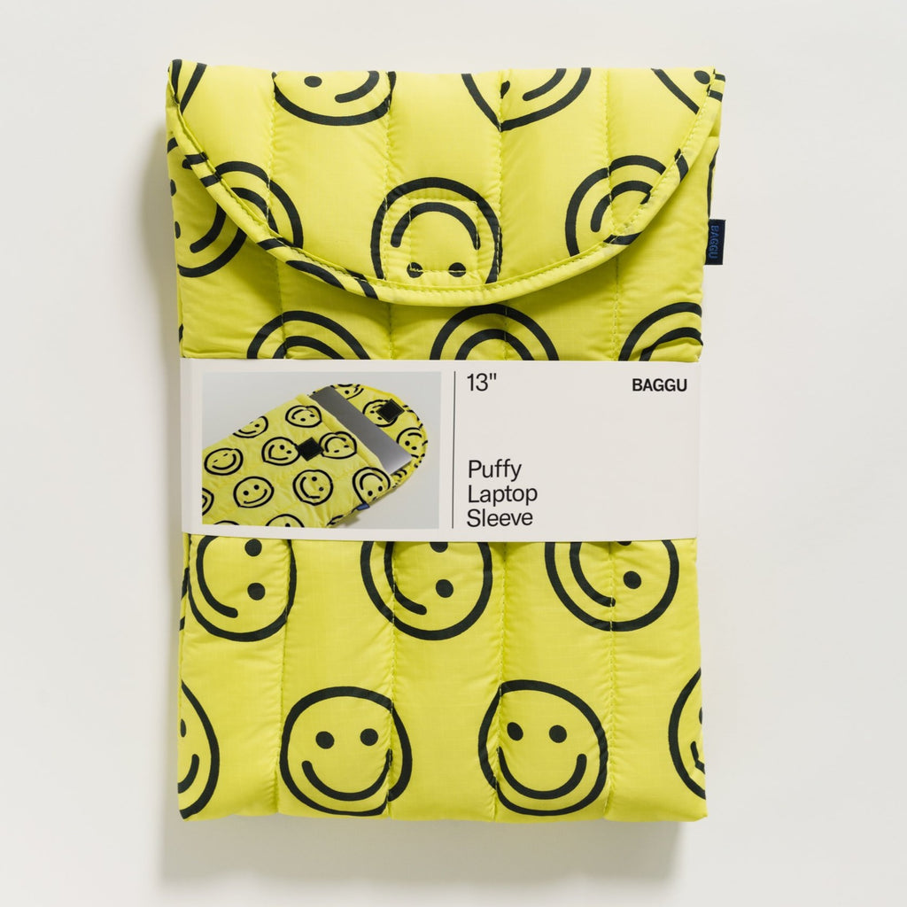 Baggu Puffy Laptop Sleeve 13" - Yellow Happy | Garian 