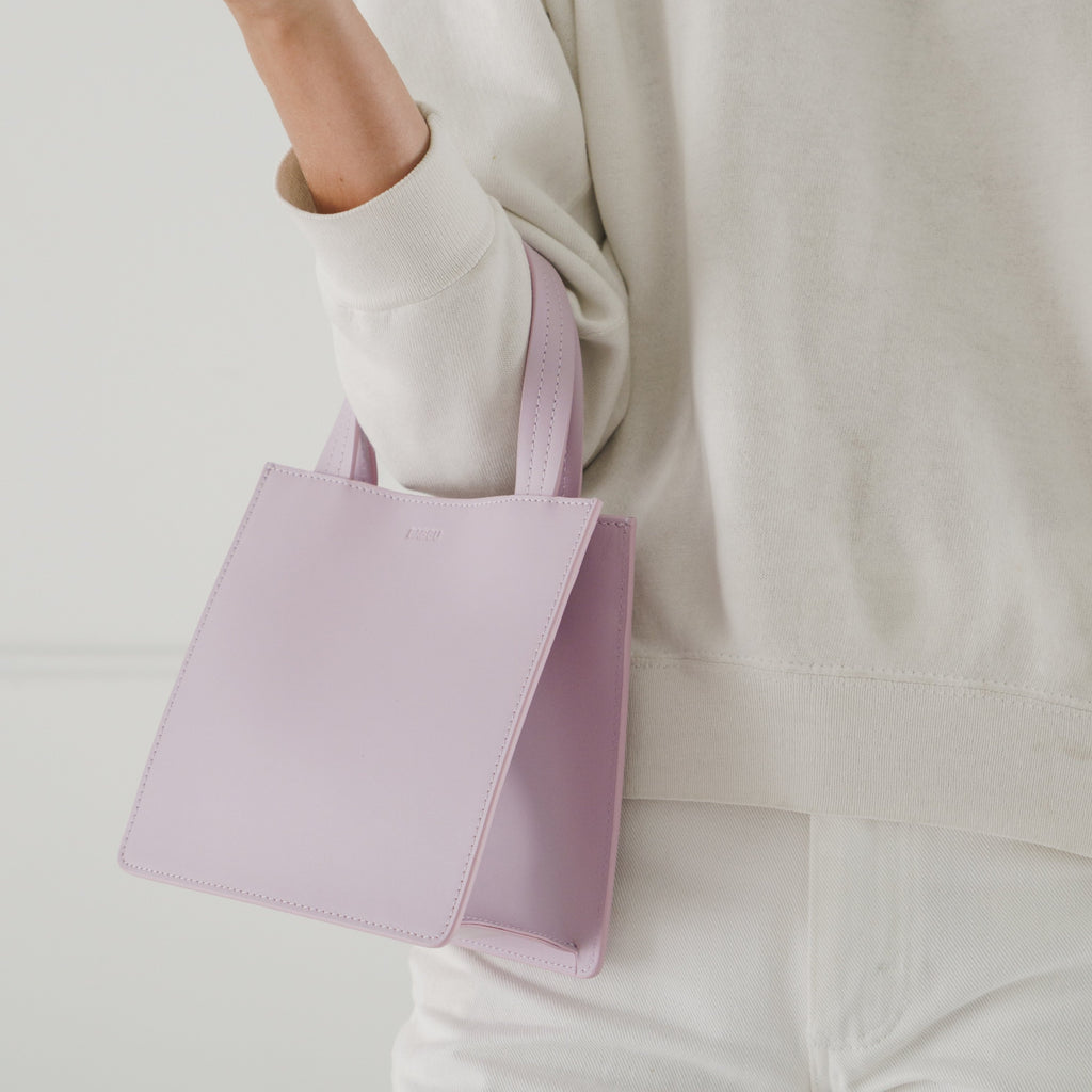 Small Leather Retail Tote - Pale Orchid | Garian Hong Kong Lifestyle Concept Store