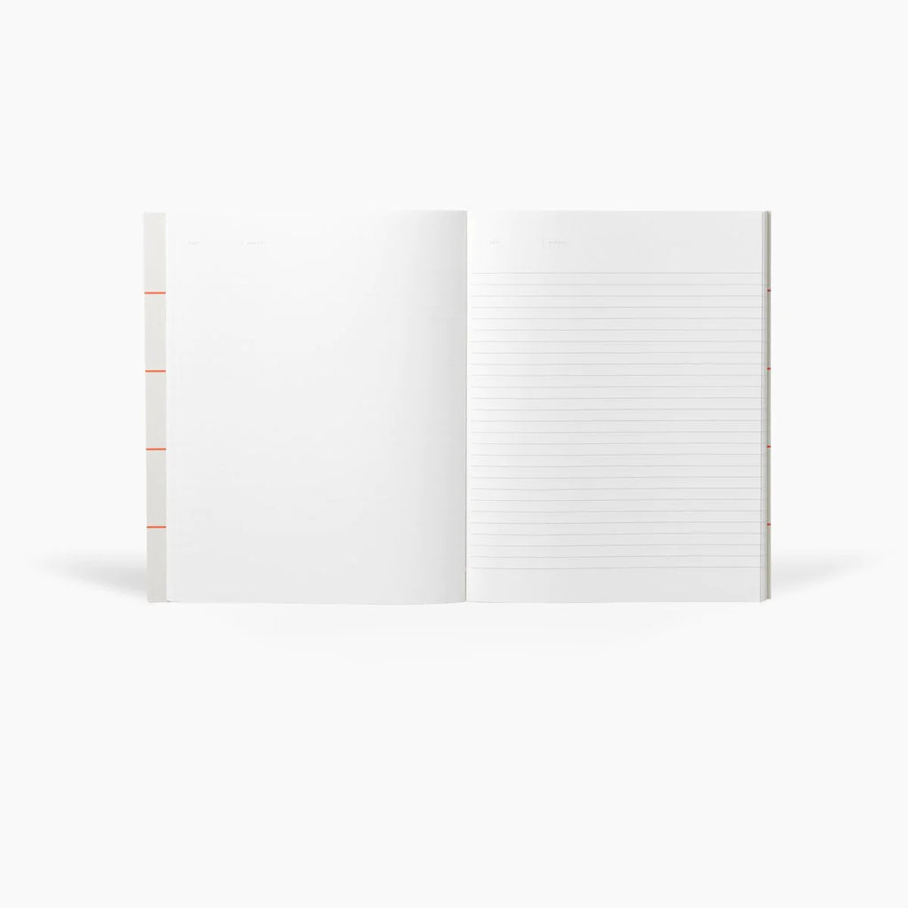 UMA Flat Lay Notebook - Large, Light Gray, Blank and Lined | Paper & Cards Studio