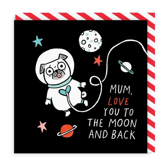 Mum Love You To The Moon and Back Square Card | Paper & Cards Studio