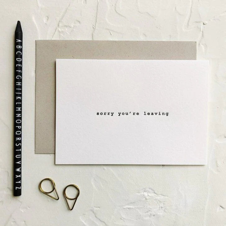 Typewriter Sorry You're Leaving | Paper & Cards Studio