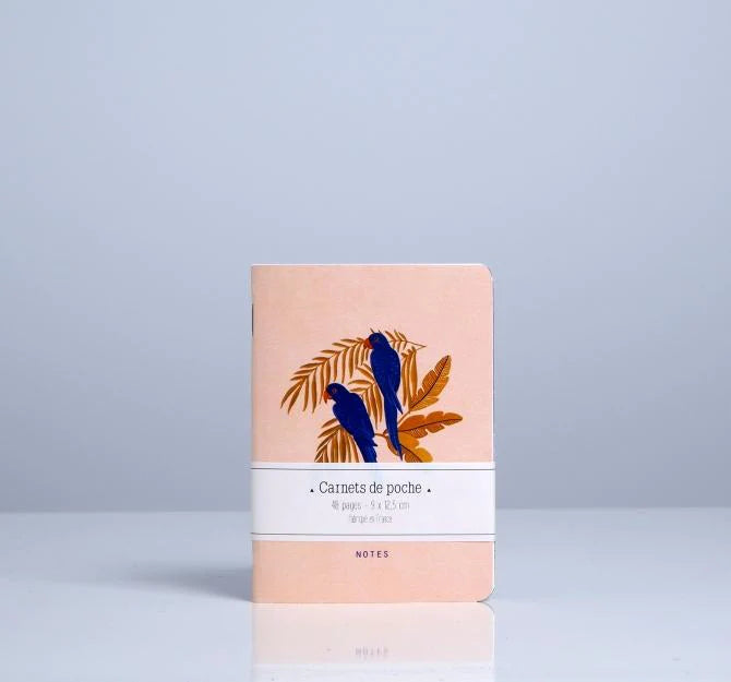 Parrots Mini Pocket Book, Blank and Grid | Paper & Cards Studio