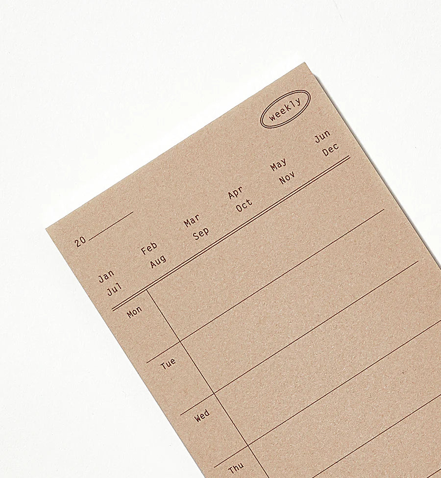 Plain Memo Pad - Weekly Memo | Paper & Cards Studio